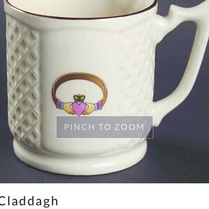 Irish Parian claddagh ring porcelain mug